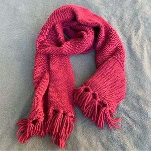 Dark Red Knit Scarf